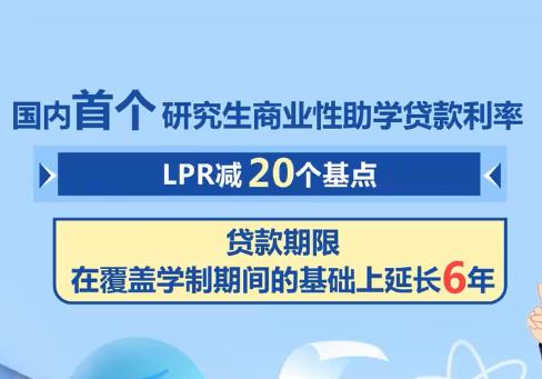 具有利率較低、期限較長等優(yōu)勢 首個研究生商業(yè)性助學貸款產(chǎn)品落地